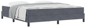 Boxspring ágy matraccal Sötétszürke 180 x 200 cm Bársony