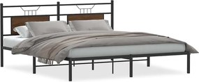 vidaXL ágykeret matrac nélkül Barna tölgy 183x213 cm Gépelt fa