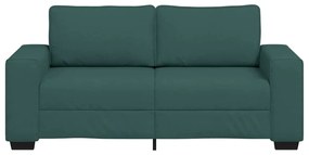 kétszemélyes sötétzöld szövet kanapé 140 cm