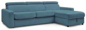 Kék kinyitható sarokkanapé (variálható) Monaco – Bobochic Paris