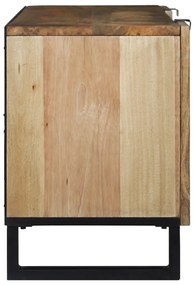 TV szekrény, 105x33.5x46 cm, natúr tömör mangófából és mérnöki fából.
