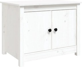 vidaXL fehér tömör fenyőfa dohányzóasztal 71 x 49 x 55 cm