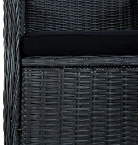 vidaXL 9 részes sötétszürke polyrattan kültéri étkezőszett párnákkal