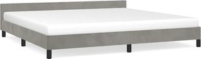 vidaXL világosszürke bársony ágykeret matrac nélkül 200 x 200 cm