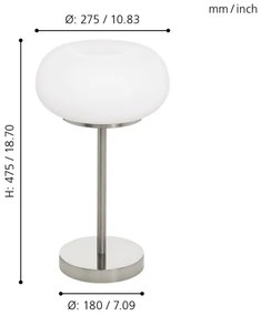 Eglo 98658 - OPTICA-C LED RGB asztali lámpa, 16W, 230V, dimmelhető