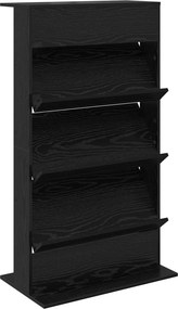 vidaXL Magazin állvány polcokkal Fekete tölgy 70 x 41 x 126 cm Faanyag