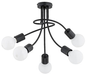 Alfa Felületre szerelhető csillár PLENA 5xE27/15W/230V fekete 25755