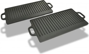 vidaXL 2 db megfordítható öntöttvas grilltálca 38 x 23 cm
