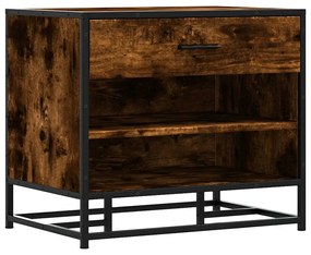 cipőpad füstölt tölgy 60x40x53,5 cm fából és fémből készült