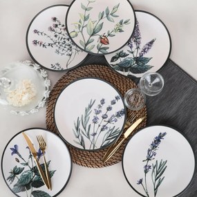 6 darab 25 cm-es Herbal fajanss tálca szett