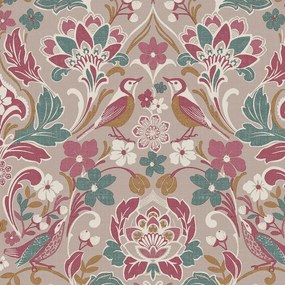 Arthouse Signature 2 Folk Floral kékeszöld-lila madaras vlies tapéta – 100199AH