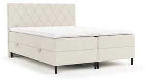 Bézs ágyneműtartós boxspring ágy 140x200 cm Gwen – Maison de Rêve