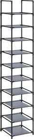 10 szintes cipőtartó 33 × 33 × 173 cm, szürke