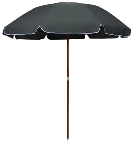 antracitszürke napernyő acélrúddal 240 cm