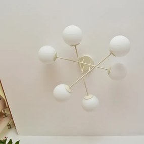 MOON felületre szerelhető csillár 6xE27/15W/230V krémszínű