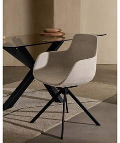 Bézs kárpitozott karfás étkezőfotel szett 2 db-os Tissiana – Kave Home