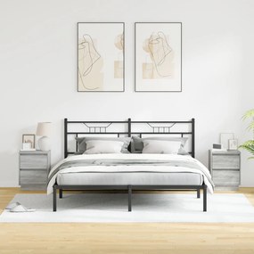 Éjjeli Szekrények LED Világítással 2 db Szürke Sonoma 39x34.5x50 cm