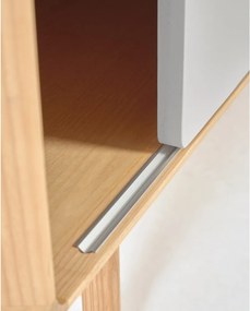 Szürke-natúr színű TV-állvány kőrisfa dekorral 180x41x42 cm Anielle – Kave Home