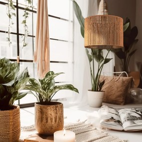 Toolight Szerszámlámpa BOHO, mennyezeti lámpa 25cm átmérővel 1xE27 APP1323-1CP, fekete-barna, OSW-02410