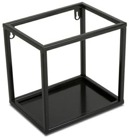 Fali polc 20x20 cm fekete, falra szerelhető
