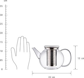 TEA TIME teáskanna fém szűrővel 1,2l