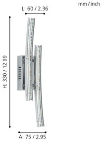 Eglo Pertini 96097 falilámpa, 2x3W LED, 3000K, 2x380 lm