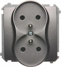 Simon Basic Dupla aljzat földelt inox BMGZ2M.01/21