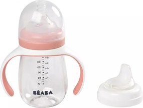 Béaba 2 az 1-ben Tanuló cumisüveg 210 ml - Sötét rózsaszín