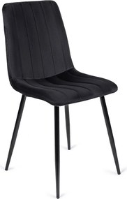 Szék fekete színben, bársony kárpittal IBIS