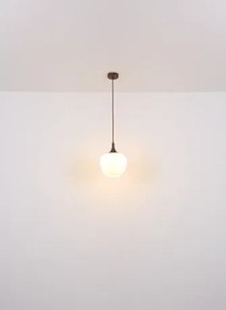 Globo 15548-6HC Függeszték fém kávé színű, fehérüveg, fekete textil kábel, 2 különböző üvegek, HxSzxM: 860x420x1200mm, üveg átmérő: 3 x 18 cm és egyenként 24 cm, nem tartozék: 6x E27 40W 230V