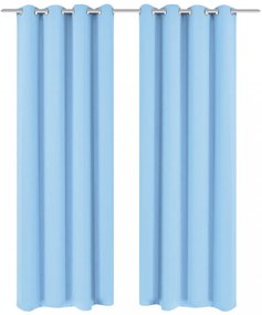 türkizkék sötétítőfüggöny fém fűzőlyukakkal 270 x 245 cm
