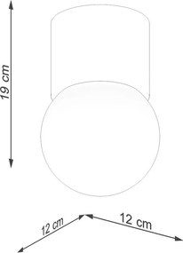Fehér-natúr színű mennyezeti lámpa üveg búrával ø 12 cm Surtur – Sollux