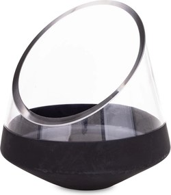 Virágváza Üveg Dísz Elegáns Szoba Dekorációhoz Fekete 17,5 CM