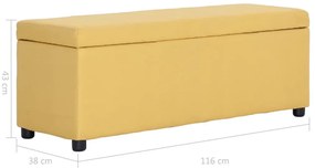 sárga poliészter pad tárolórekesszel 116 cm