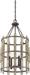 Quoizel loft függeszték wood hollow fekete falusias elsqz-wood-hollow-4p