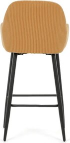 Barová židle, žlutá, látka,AUB-V4009 YEL6