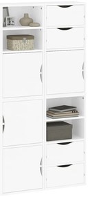 4 db fehér tömörfa fenyőfa oldalsó szekrény ODDA 40x24x79 cm