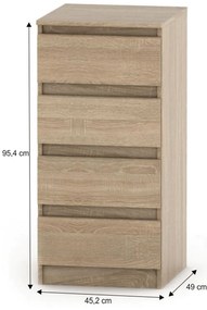 HANY NEW 009 komód, sonoma tölgy
