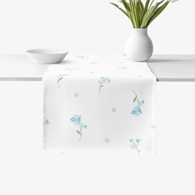 Goldea pamut asztali futó - nefelejcsek 50x120 cm