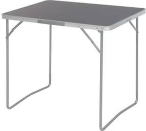 Kemping asztal hordozófüllel, összecsukható, 80 x 60 x 69 cm, szürke