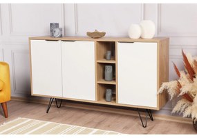 Konzolasztal Clara Console - Oak, Fehér