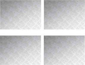 vidaXL Lépcsőfok Négyszögletes 4 pcs Ezüst 70 x 50 cm Alumínium