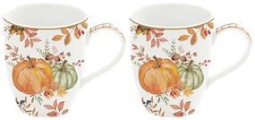 Őszi Mintával dísztökkel díszített Porcelán bögre 2 db szett Harvest