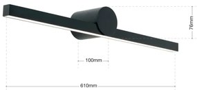 Orion Soff 3-584-LED fürdőszobai tükörmegvilágítás BEAUTY LED/12W/230V 61cm IP54 fekete