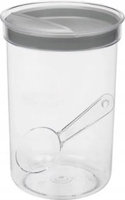 Ömlesztett termékek tartálya mérőpohárral műanyag átlátszó 1,7L 1db