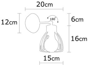 Fali spotlámpa KEMAH 1xE27/100W/230V