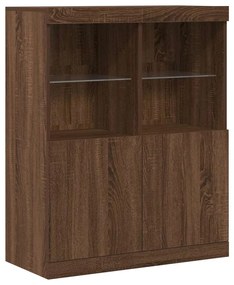 barna tölgy színű szerelt fa tálalószekrény 81x37x100 cm