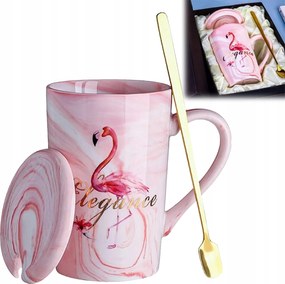 Flamingó bögre kávéscsésze ajándék fedővel 400ml