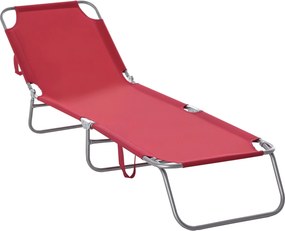 Outsunny Összecsukható Napozóágy, 5 Fokozatban Állítható Hátpaddal, Időjárásálló Kemping Napozóágy, Kerti Szék 120 kg Teherbírással, Kertbe, Szabadság