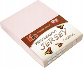 Gumis jersey lepedő 120x200 rózsaszín púderszínű Karo